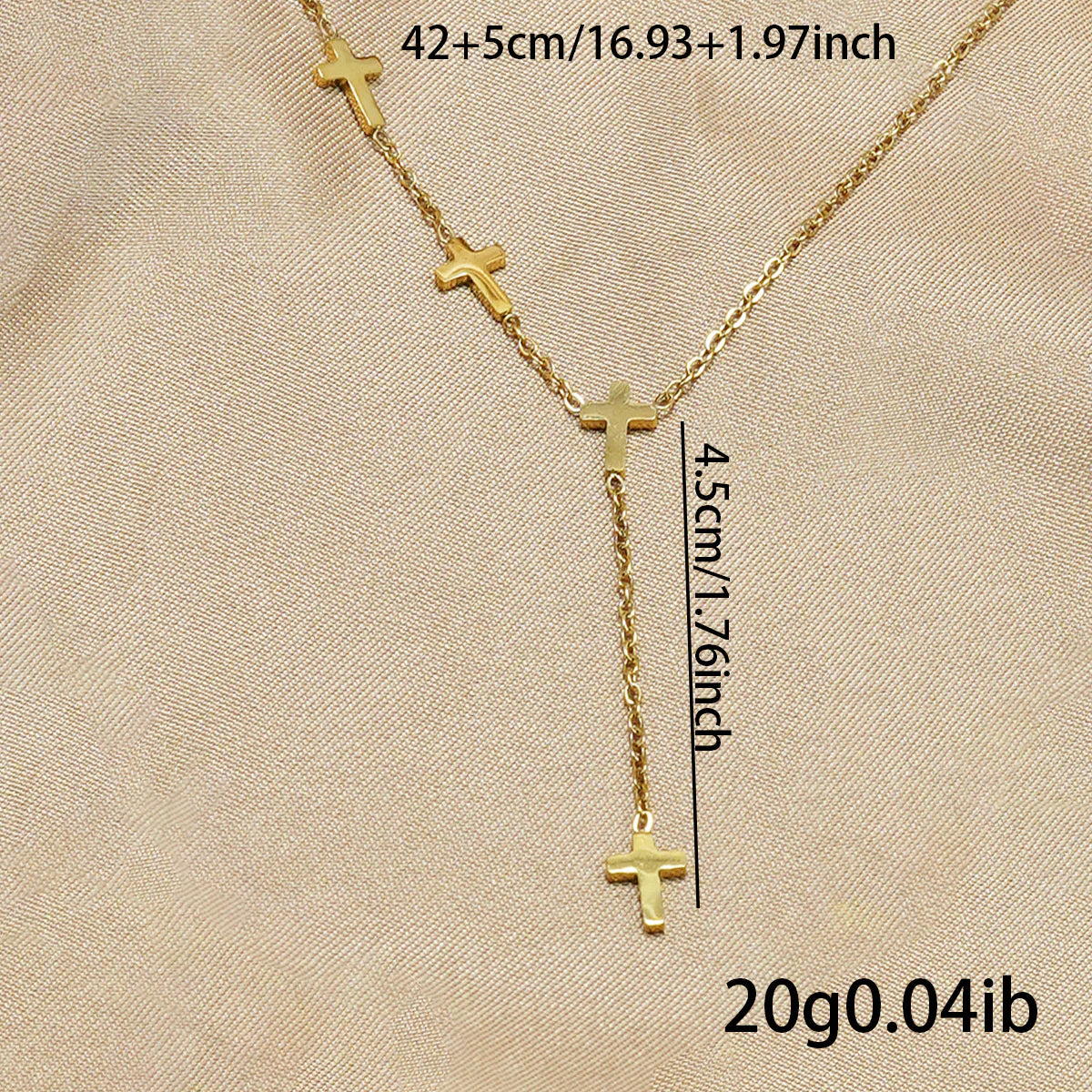 18K Gold Cross Stainless Steel Necklace
