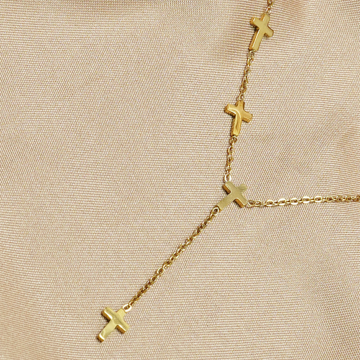 18K Gold Cross Stainless Steel Necklace