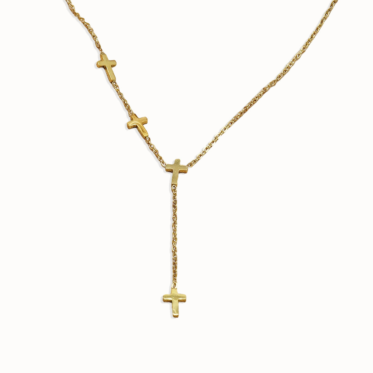 18K Gold Cross Stainless Steel Necklace